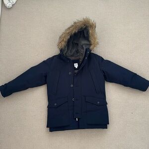 Navy Gap Kids large down jacket